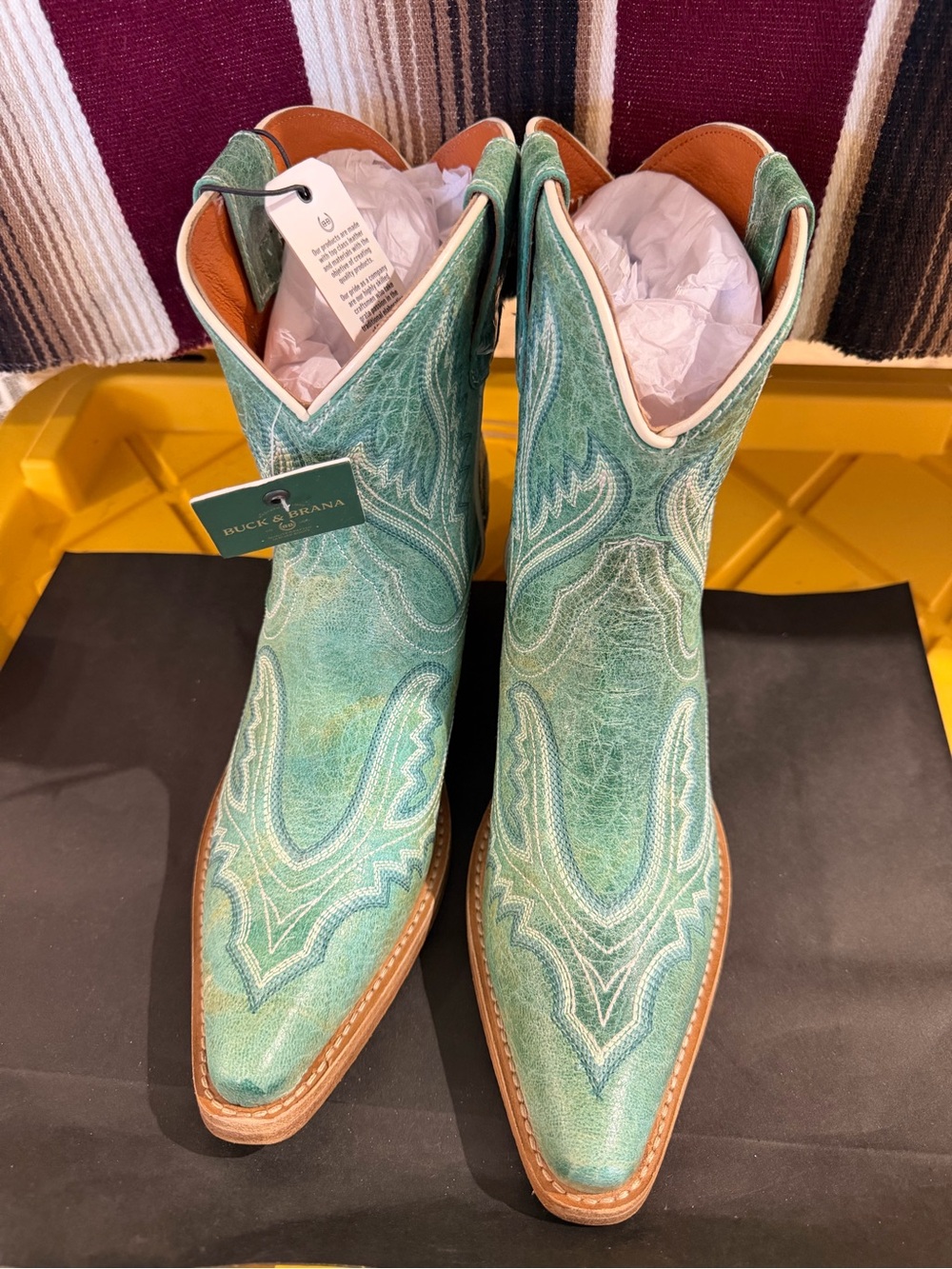 Buck & Brana Eleanor turquoise booties